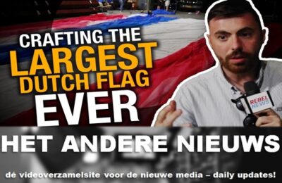 RebelNews: Farmer protest supporters work to craft the largest Dutch flag ever flown