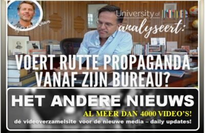 Voert Rutte propaganda vanaf zijn bureau?